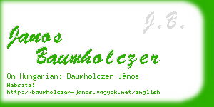 janos baumholczer business card